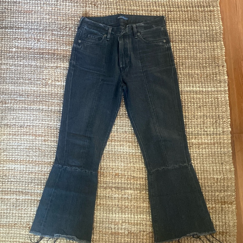 WASHED BLACK LEVI’S MADE&CRAFTED CROPPED KICK FLARE JEANS SZ 27